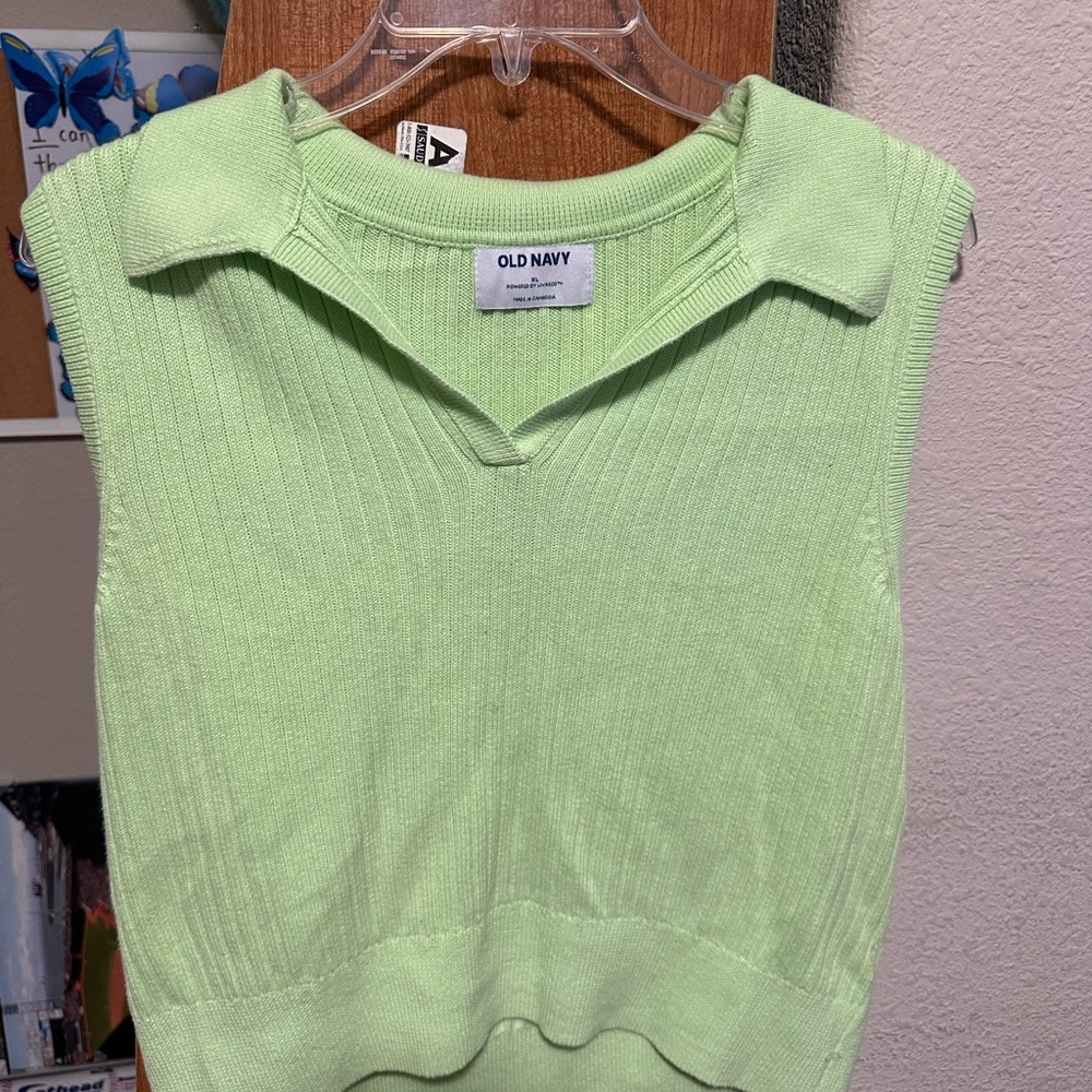 Old Navy Mint Green Ribbed Top Womens XL